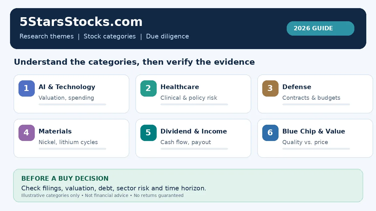 Original investor research infographic explaining how to examine business fundamentals, valuation, diversification and investment risks